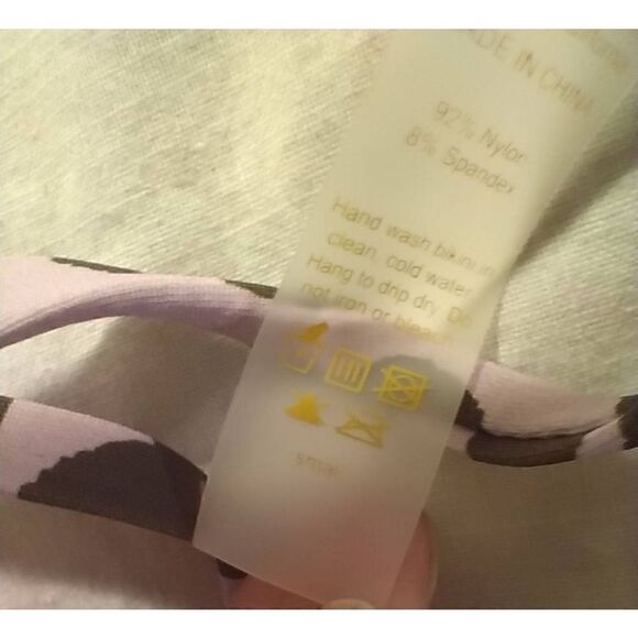 Chloe Rose Size XS Purple Cheetah Print String Bikini Top Micro Triangle - Picture 3 of 3